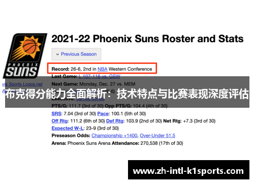 布克得分能力全面解析:技术特点与比赛表现深度评估 布克得分能力全面解析:技术特点与比赛表现深度评估